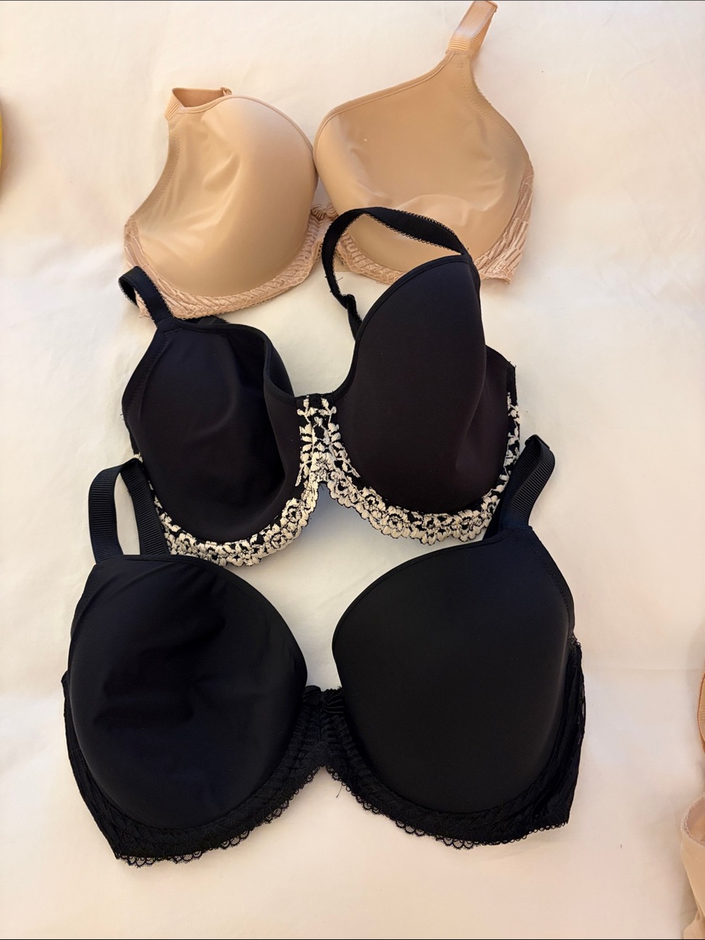 Wacoal Black and Nude Mixed T-Shirt Bras - 3-Pack Look